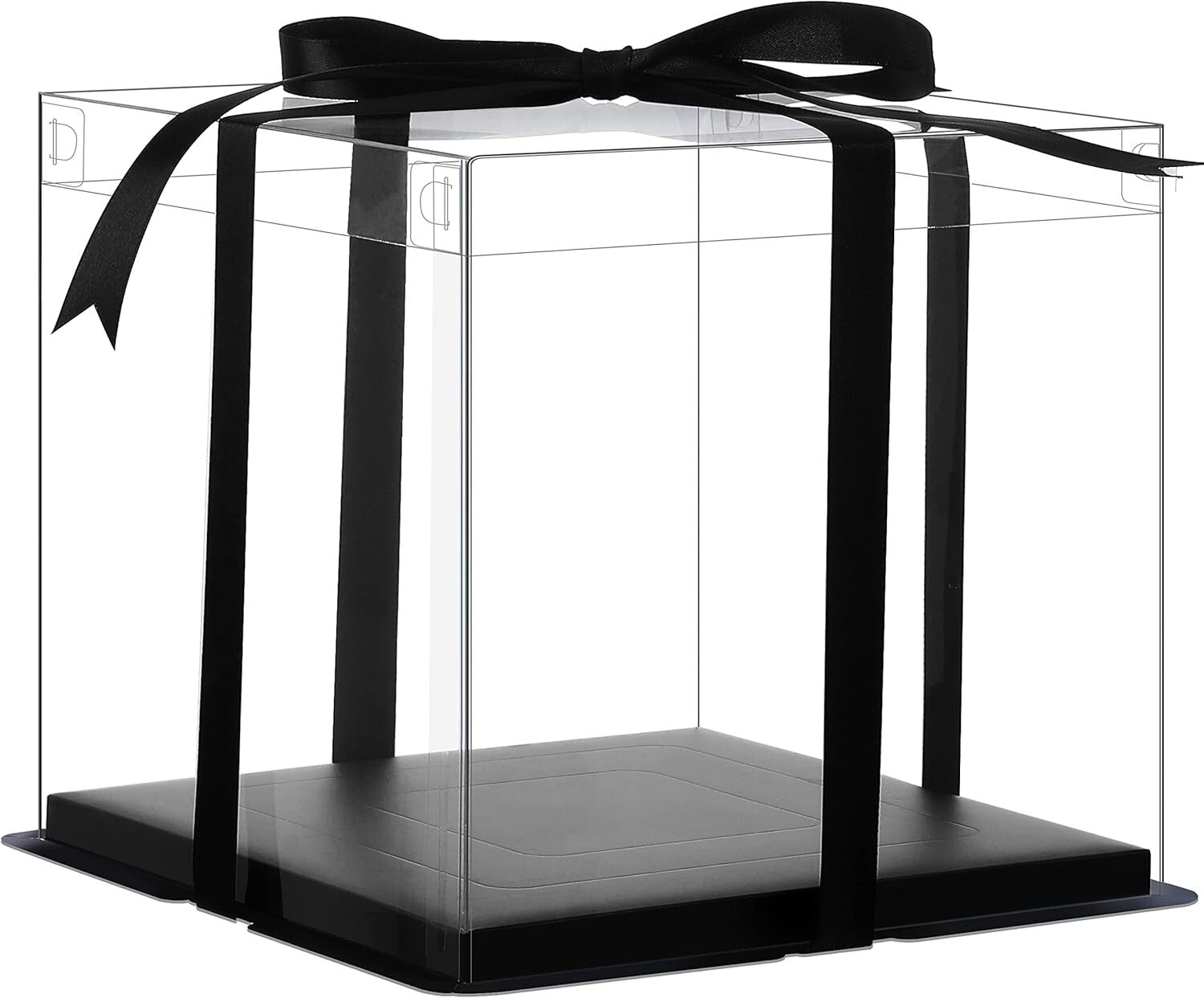 Elegant Clear Cake Packaging - 6 Tall Boxes, Ideal for Weddings & Parties