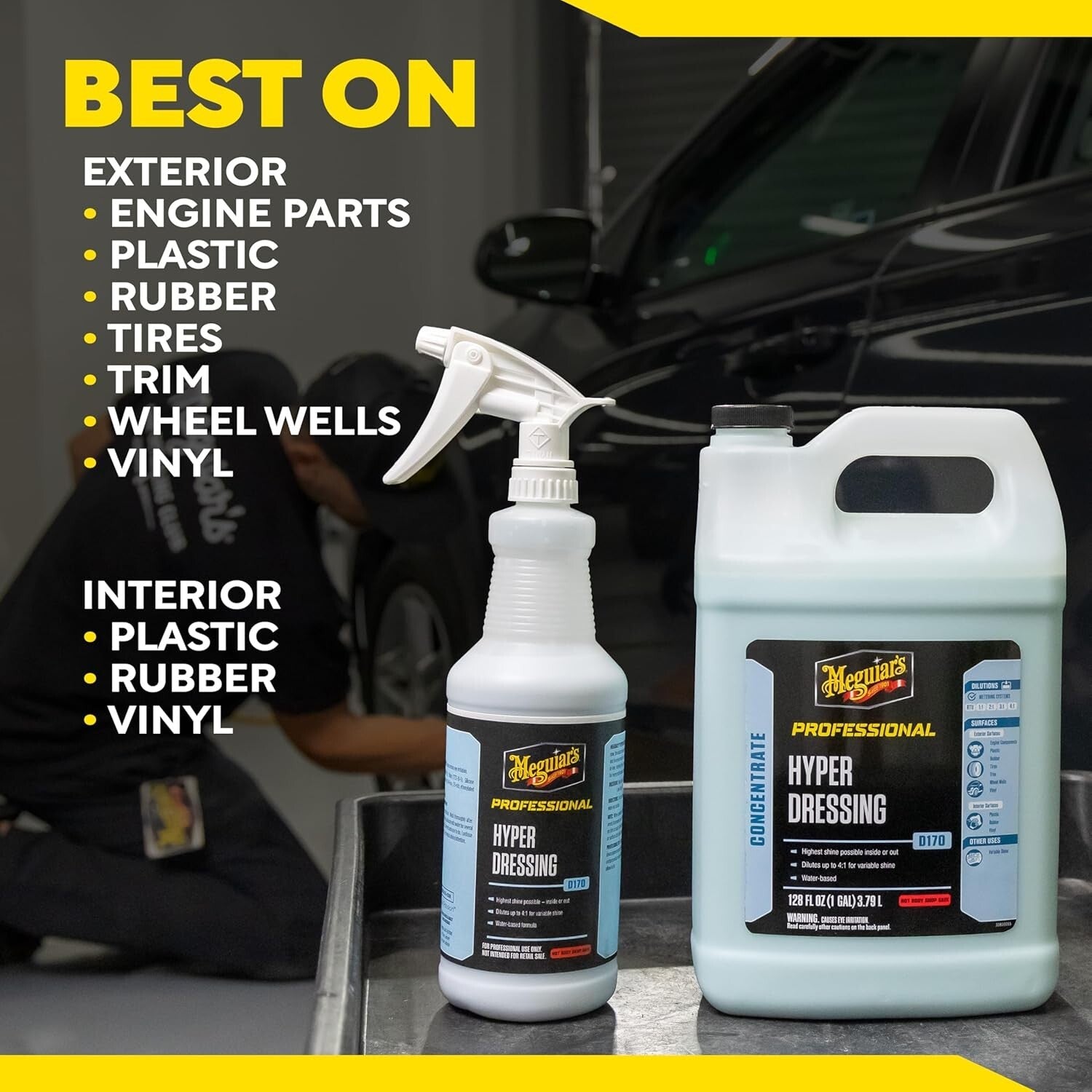 Hyper Dressing 1 Gallon - Advanced Shine for Interior and Exterior Car Surfaces