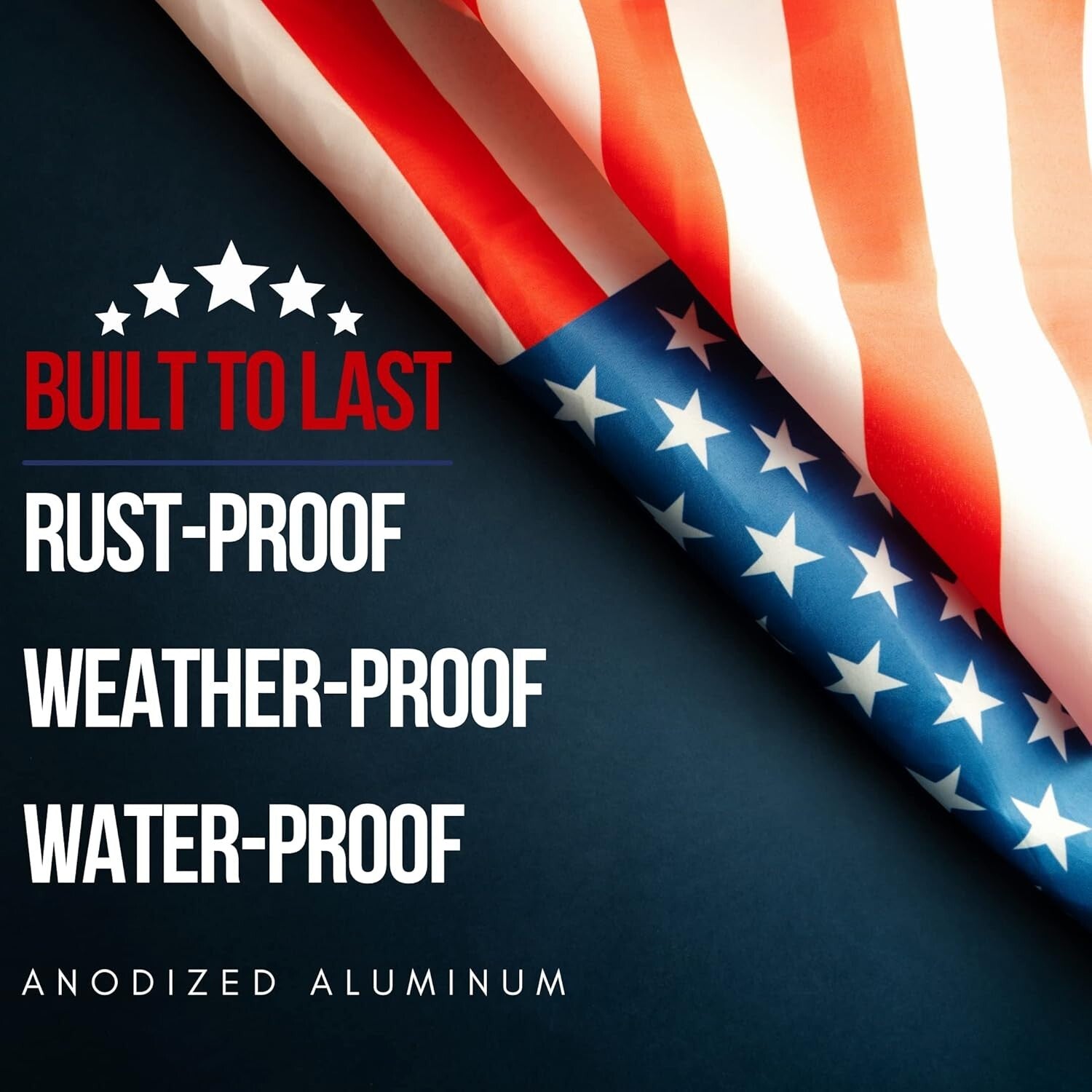 No Rust 20-Foot Telescoping Flagpole Kit - Complete with USA Flags and Hardware