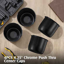 Load image into Gallery viewer, Easy Install Black Wheel Center Caps - 4 Pcs 4.25 Inch for Trailers and Trucks