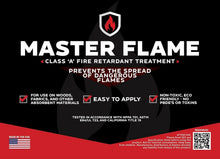 Load image into Gallery viewer, 1 Gallon Master Flame Fire Retardant - Tested Spray for Wood, Fabric &amp; Paper
