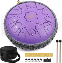 Load image into Gallery viewer, HandPan 12-Inch Steel Tongue Drum with Accessories for Meditation &amp; Healing