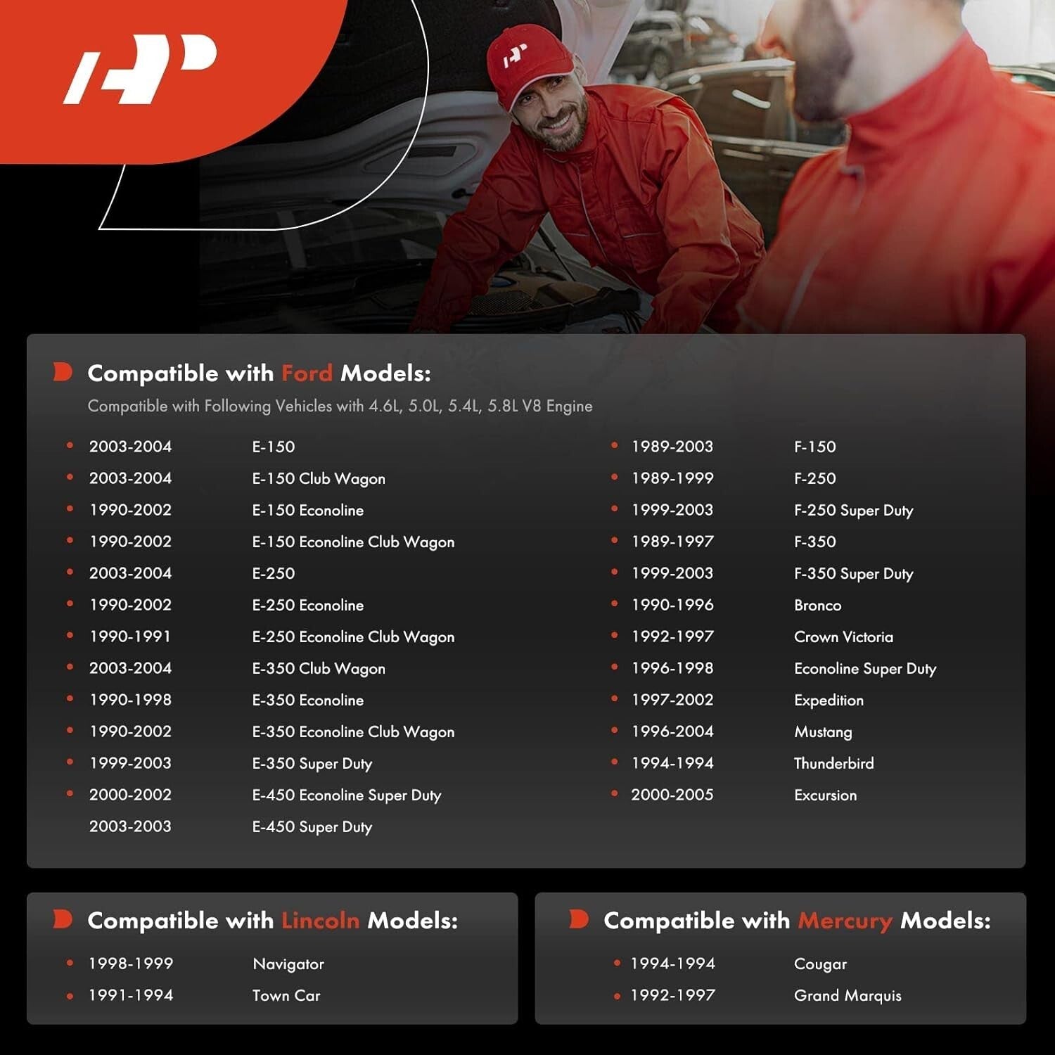 Set of 8 Fuel Injectors for Ford, Lincoln, Mercury - V8 Models Compatibility