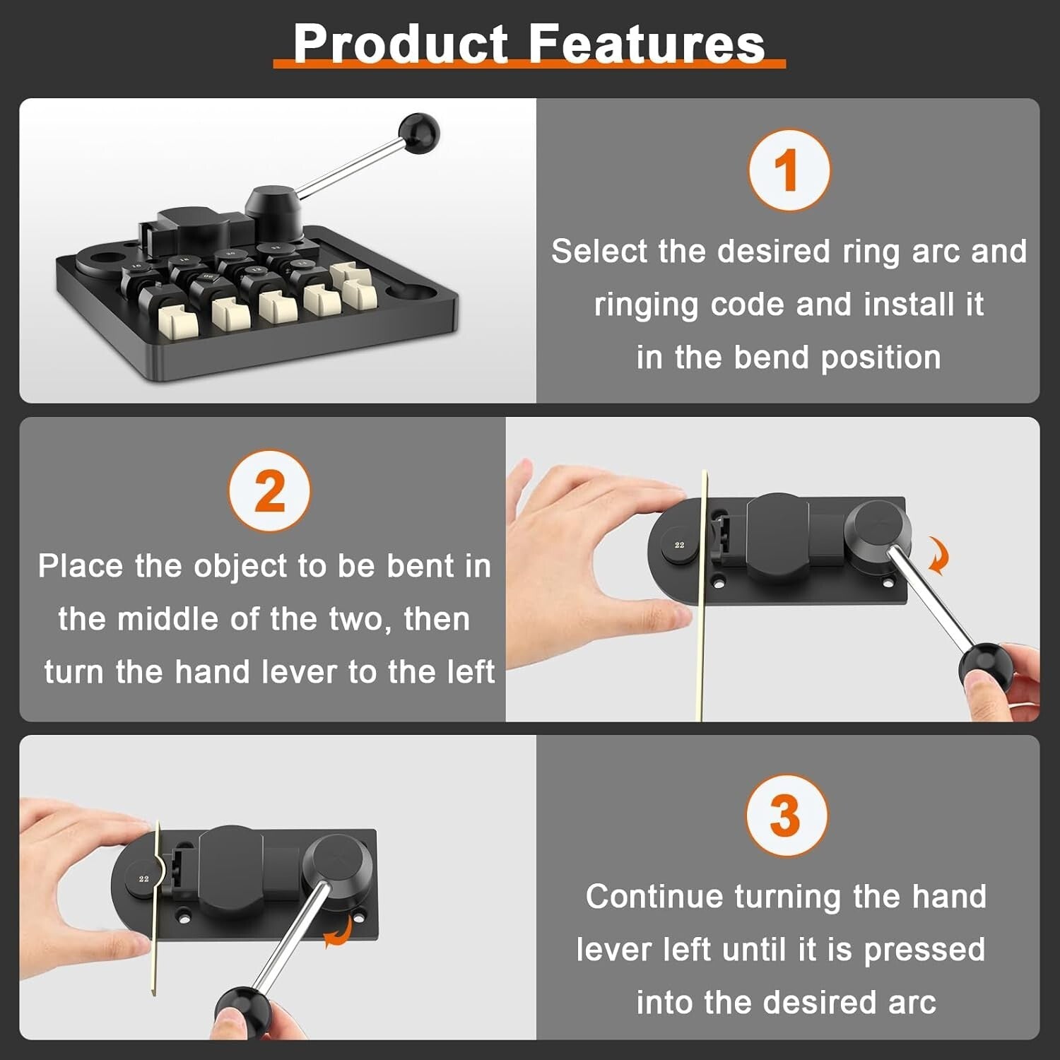 Durable Solid Steel Ring Bending Set with Nylon and Iron Dies for Custom Crafts