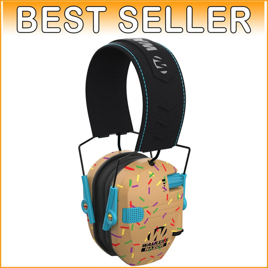 Elegant Golden Brown Sprinkles Earmuffs with Hearing Protection & Amplification