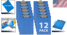 Load image into Gallery viewer, Convenient Letter Size Clipboards in Arctic Blue – 12 Count with Low Clip