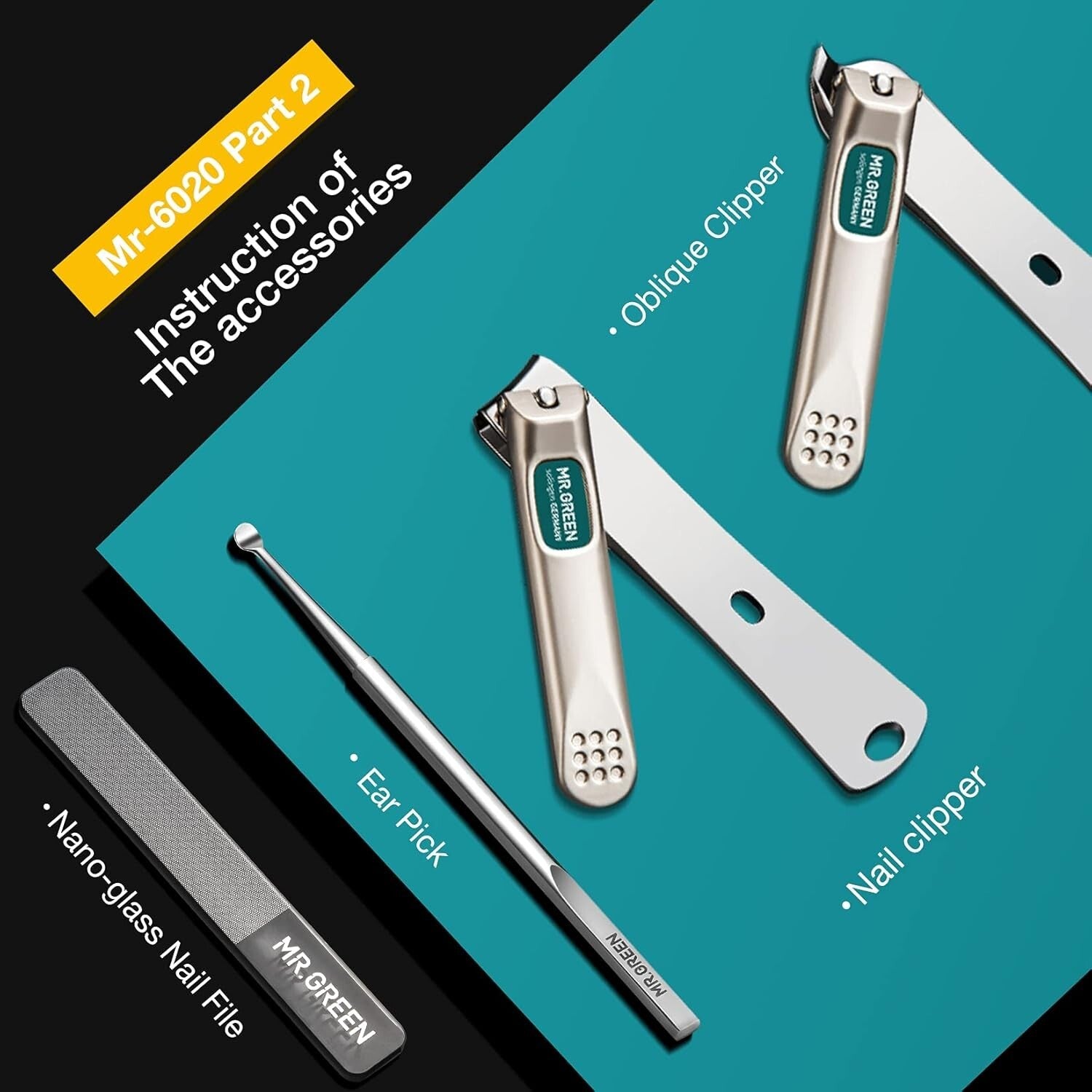 Compact Women's 7-in-1 Personal Care Manicure Kit with Stainless Steel Tools