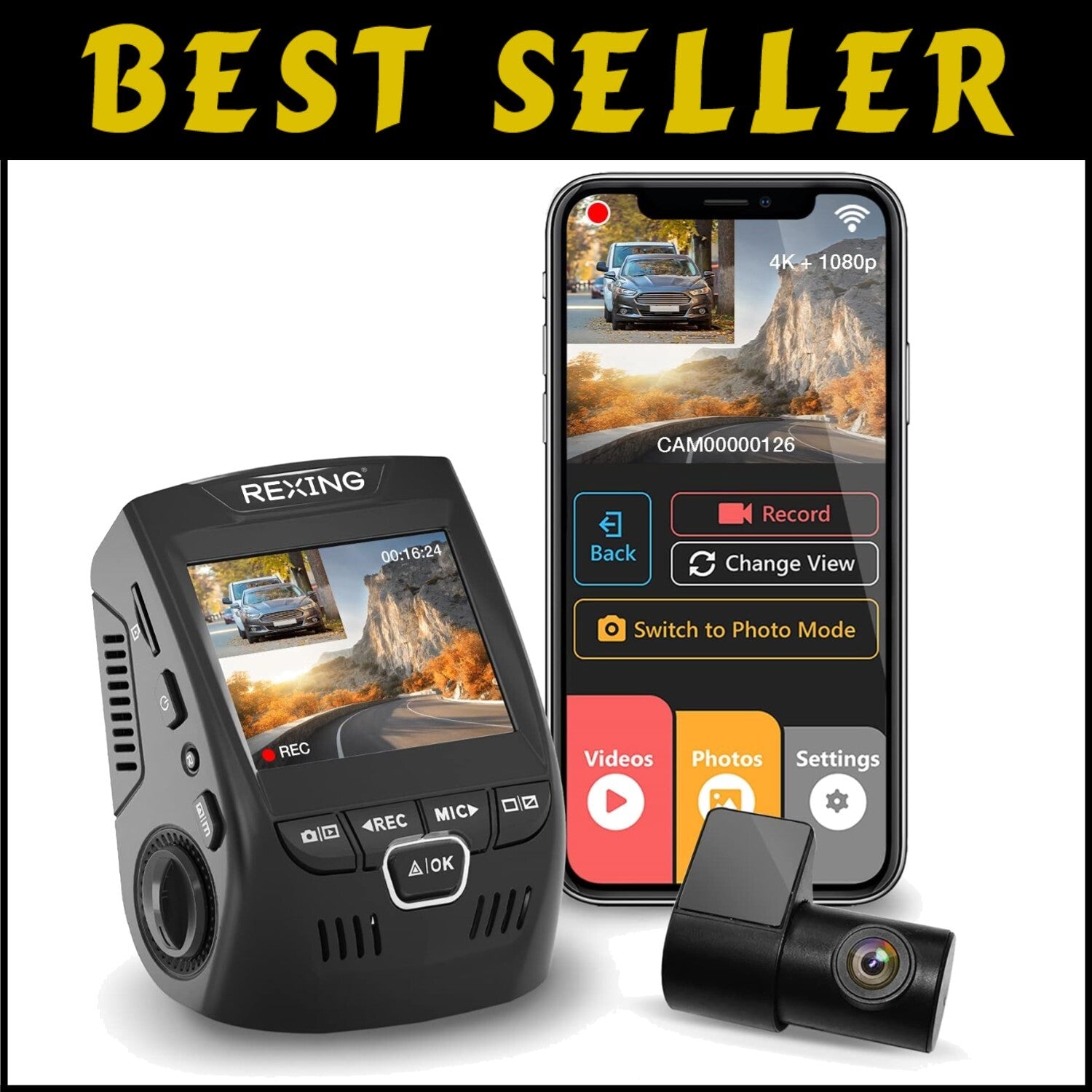 4K Dual Channel Car Dash Cam with Wi-Fi & Rear Camera - Ultimate Safety Solution