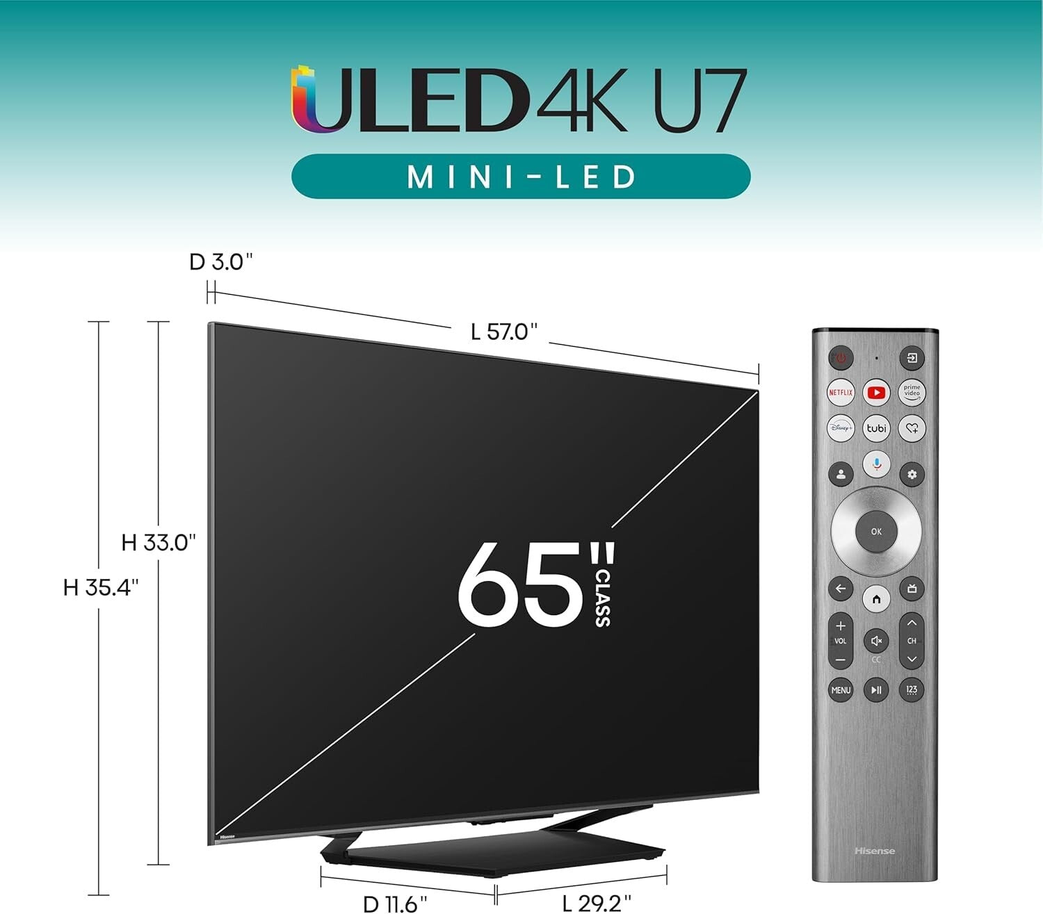 Transform Your Viewing with 65-Inch U7 Series Mini-LED TV - Dolby Vision & Atmos
