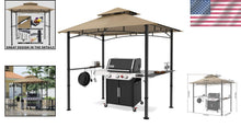 Load image into Gallery viewer, Water-Resistant 8x5 Grill Gazebo with Rustproof Frame &amp; Dual LED Lights