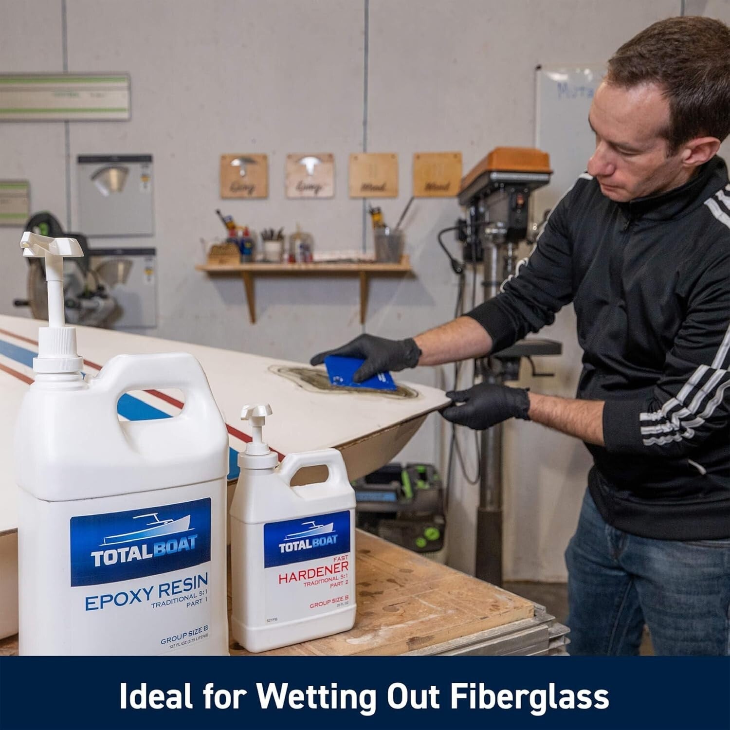 5:1 Marine Epoxy Resin for Fiberglass, Wood, and Composite Repairs - Quart Kits