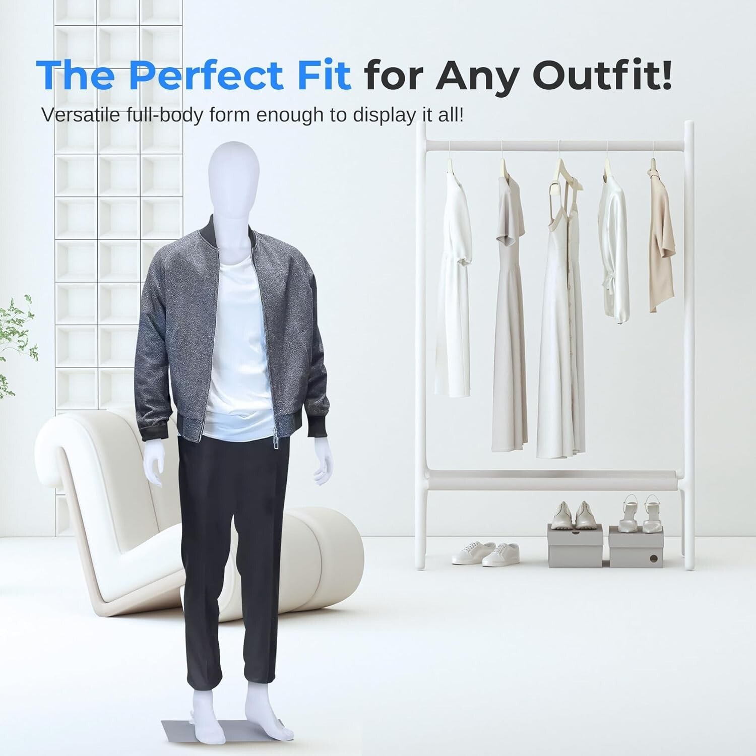 Sturdy 73-Inch Male Mannequin with Adjustable Design for Eye-Catching Displays