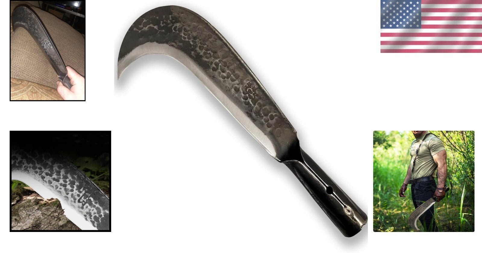 Ergonomic Billhook Sickle Knife - Heavy Duty Tool for Garden and Brush Clearing