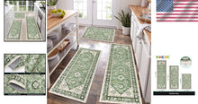 Load image into Gallery viewer, 3-Piece Kitchen Rug Set with Runner - Non-Slip and Machine Washable Design