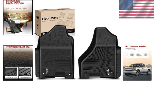 Durable Waterproof Floor Mats for 2009-2022 Ram Trucks - Full Interior Coverage
