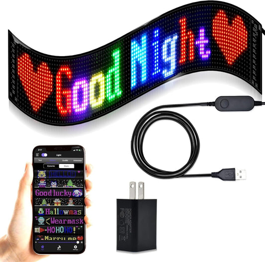 Flexible Outdoor LED Sign with Custom Animation and DIY Features - USB Powered