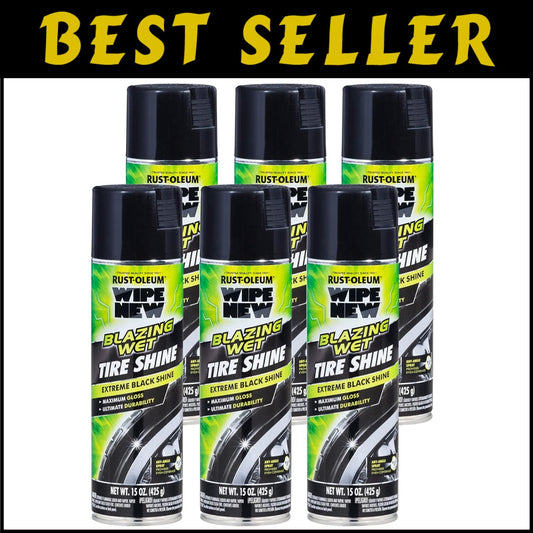 Enhanced Tire Appearance with Blazing Wet Shine - Long-Lasting Formula, 6 Pack
