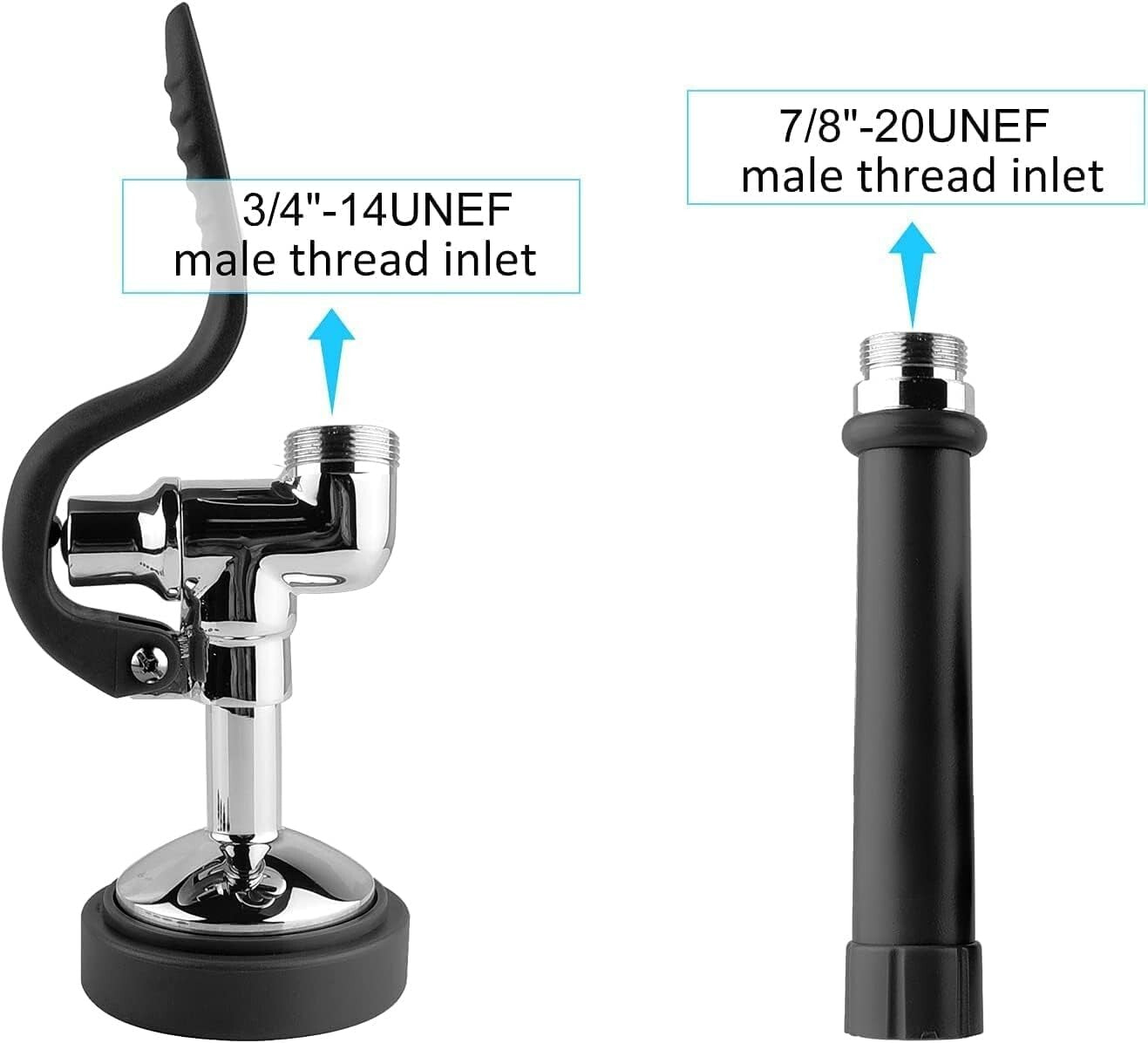 Commercial Kitchen Pre-Rinse Spray Valve with Black Polished Finish - Wall Mount