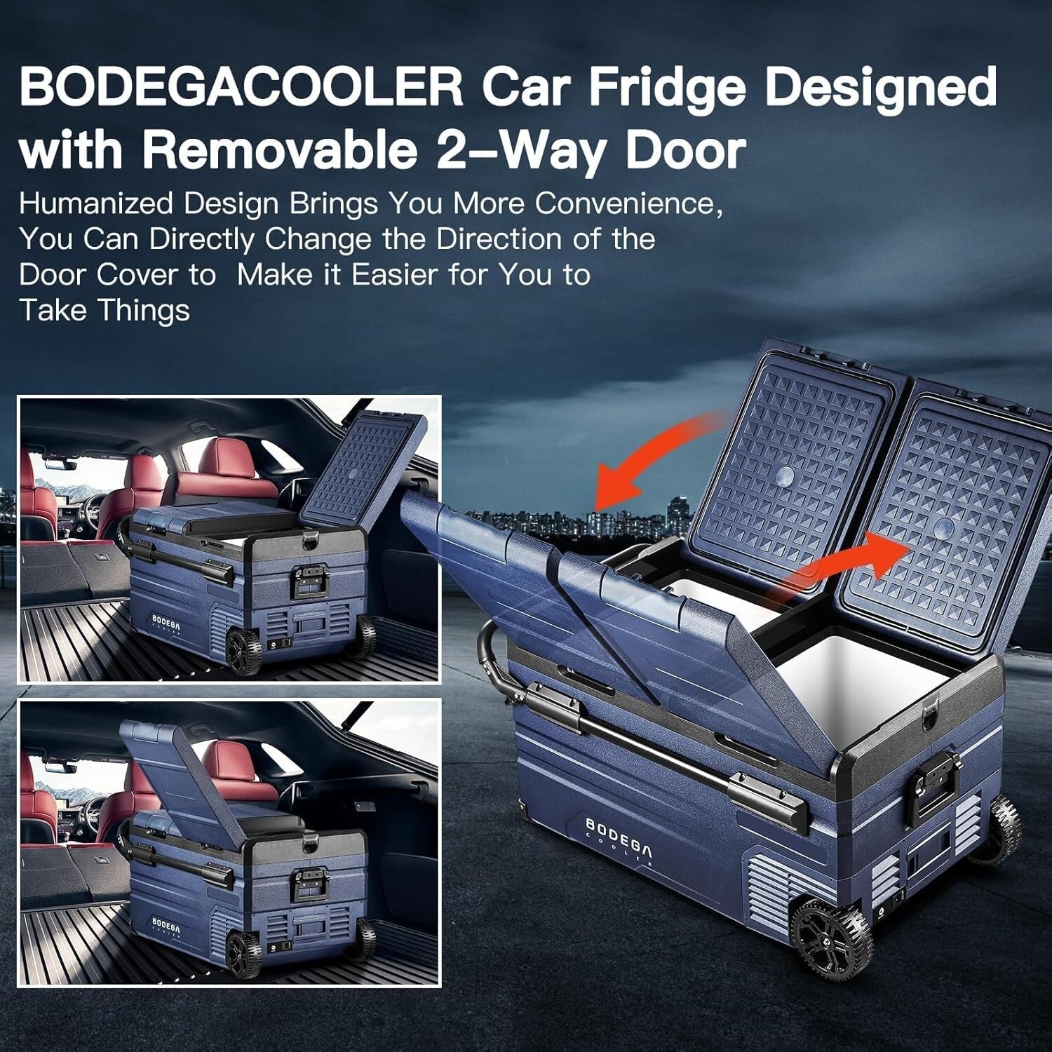 Versatile 80 Quart Car Fridge with App Control - Ideal for Camping and Travel