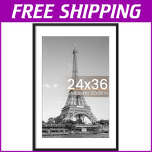 Load image into Gallery viewer, Classic Black Poster Frame 24x36 - Protect and Showcase Your Photos Stylishly
