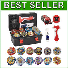 Load image into Gallery viewer, 12 Spinning Tops Bey Battle Burst Set with Portable Box &amp; Two-Way Launchers