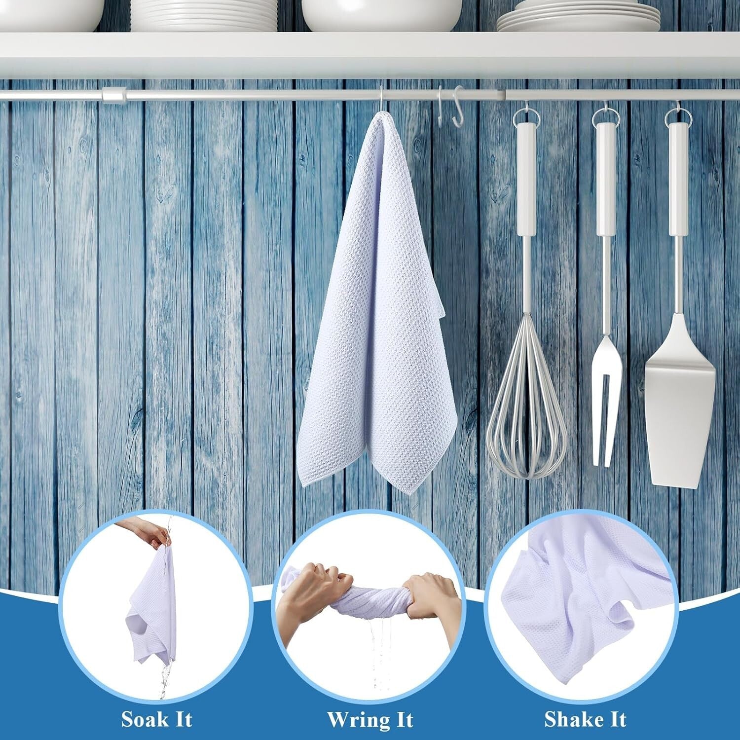 Fast-Drying Absorbent Microfiber Waffle Weave Tea Towels - Personalize with Love