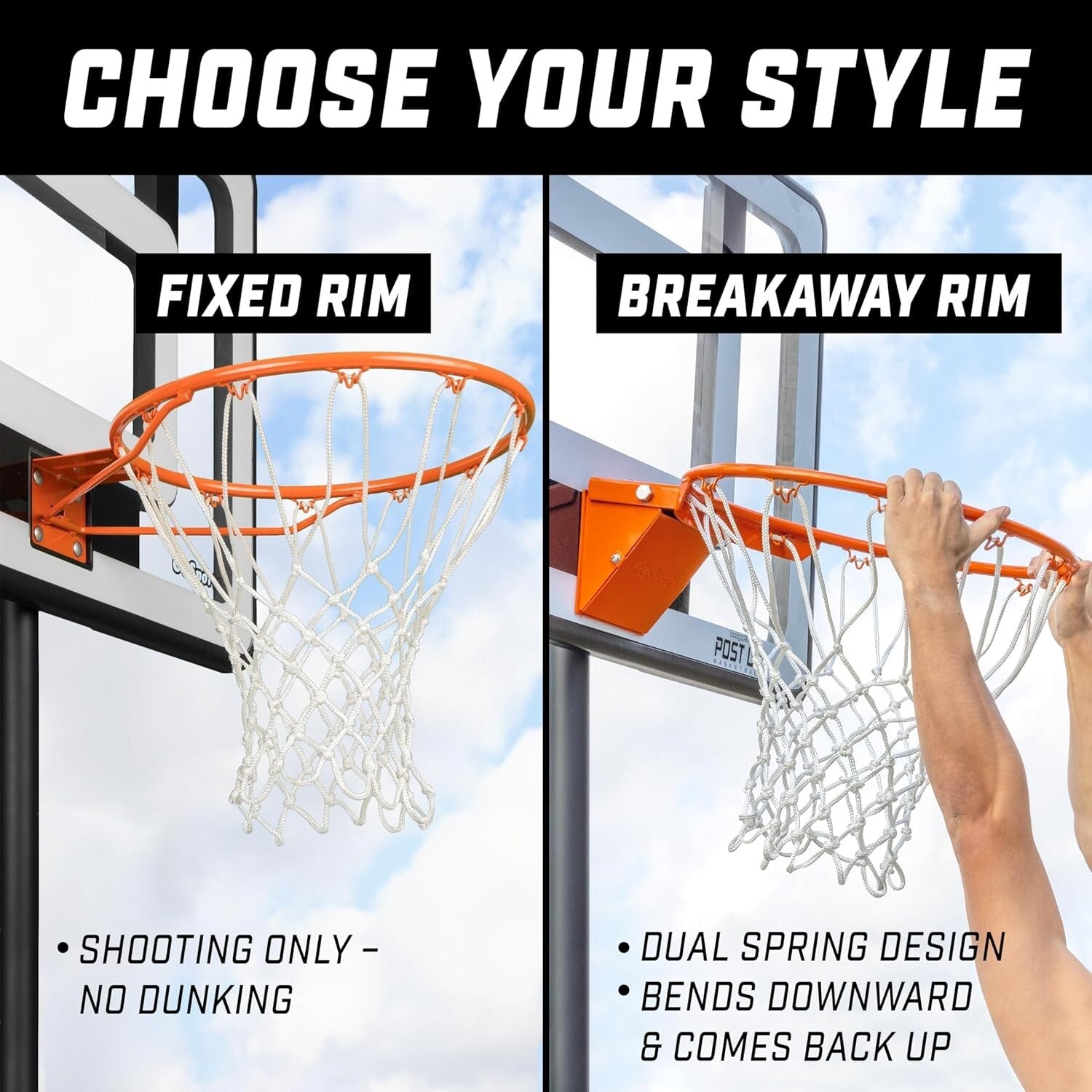 All-Weather 18'' Basketball Rim with Mounting Bracket - Perfect Replacement