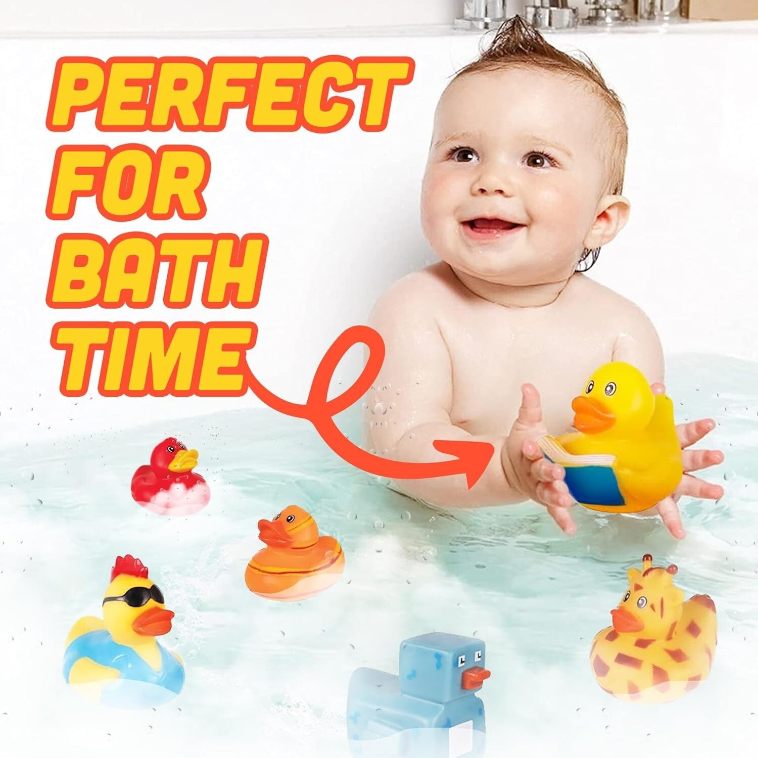 Assorted Rubber Ducks Bulk Pack of 100 - Perfect for Kids' Parties & Bath Time