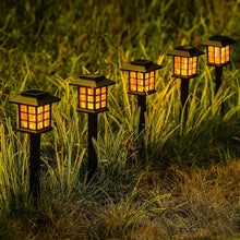 Load image into Gallery viewer, 10-Pack Flickering Flame Solar LED Lights - Waterproof Outdoor Decor