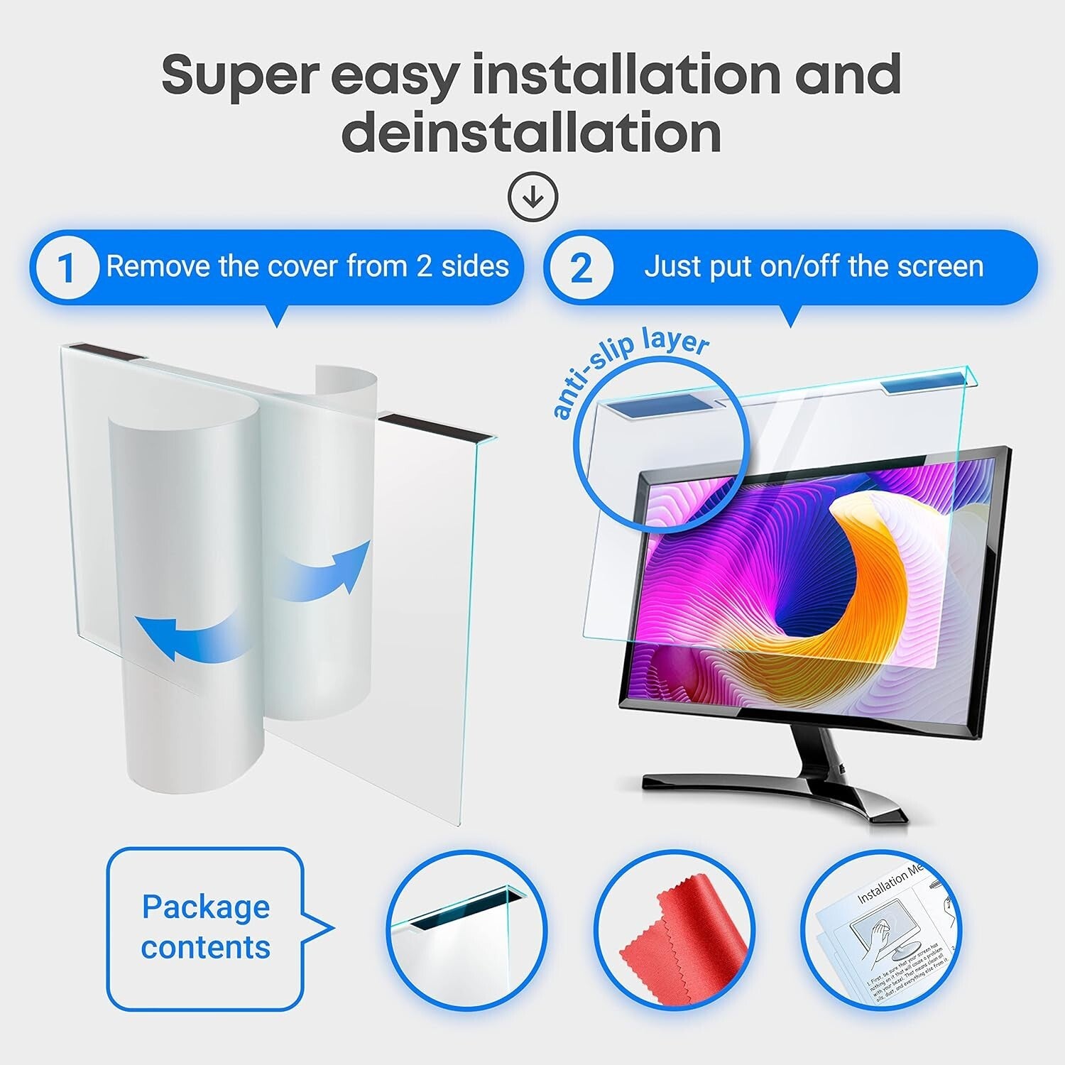 Blue Light Blocking Screen Protector for 31.5-32 Inch Monitors – Eye Protection