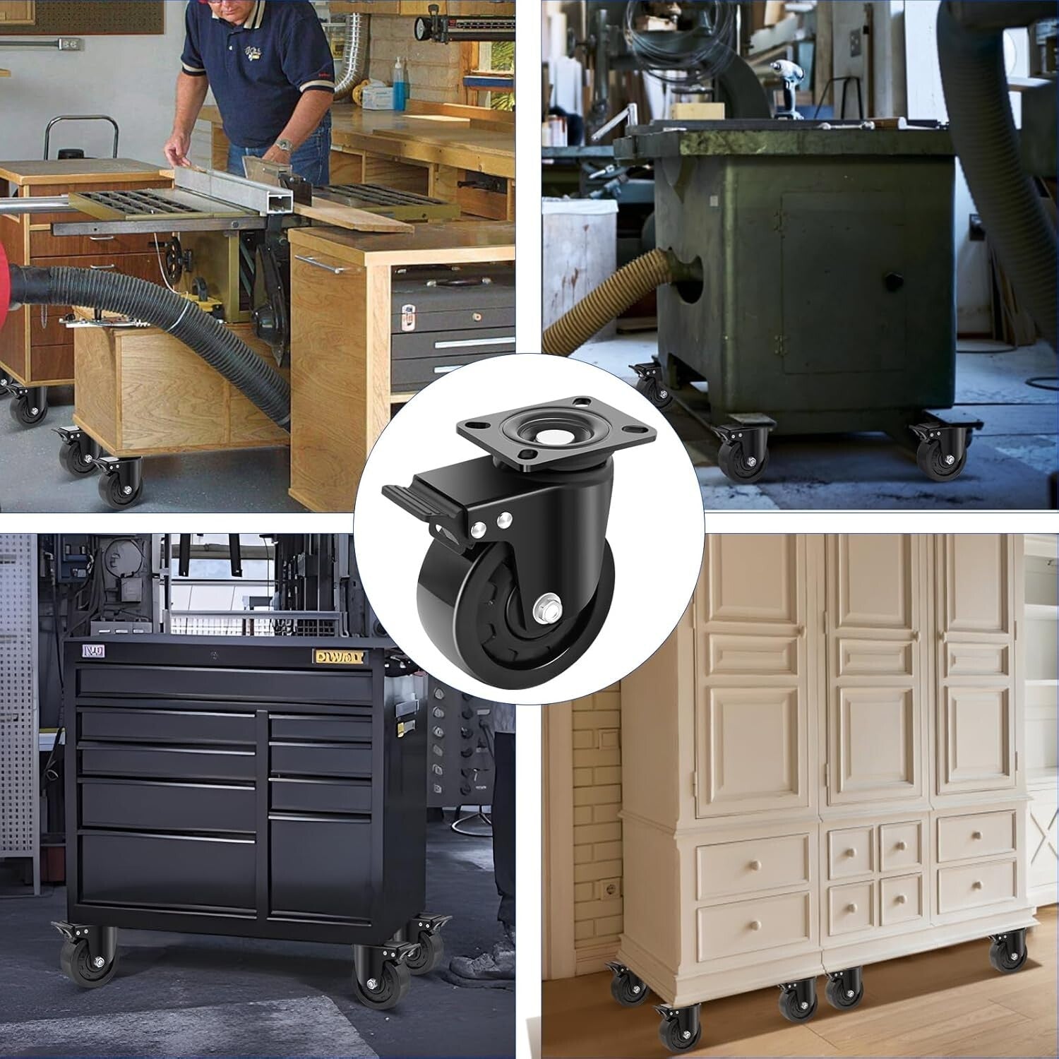 Premium 5-Inch Heavy Duty Casters with Lock - Ideal for Equipment & Machinery