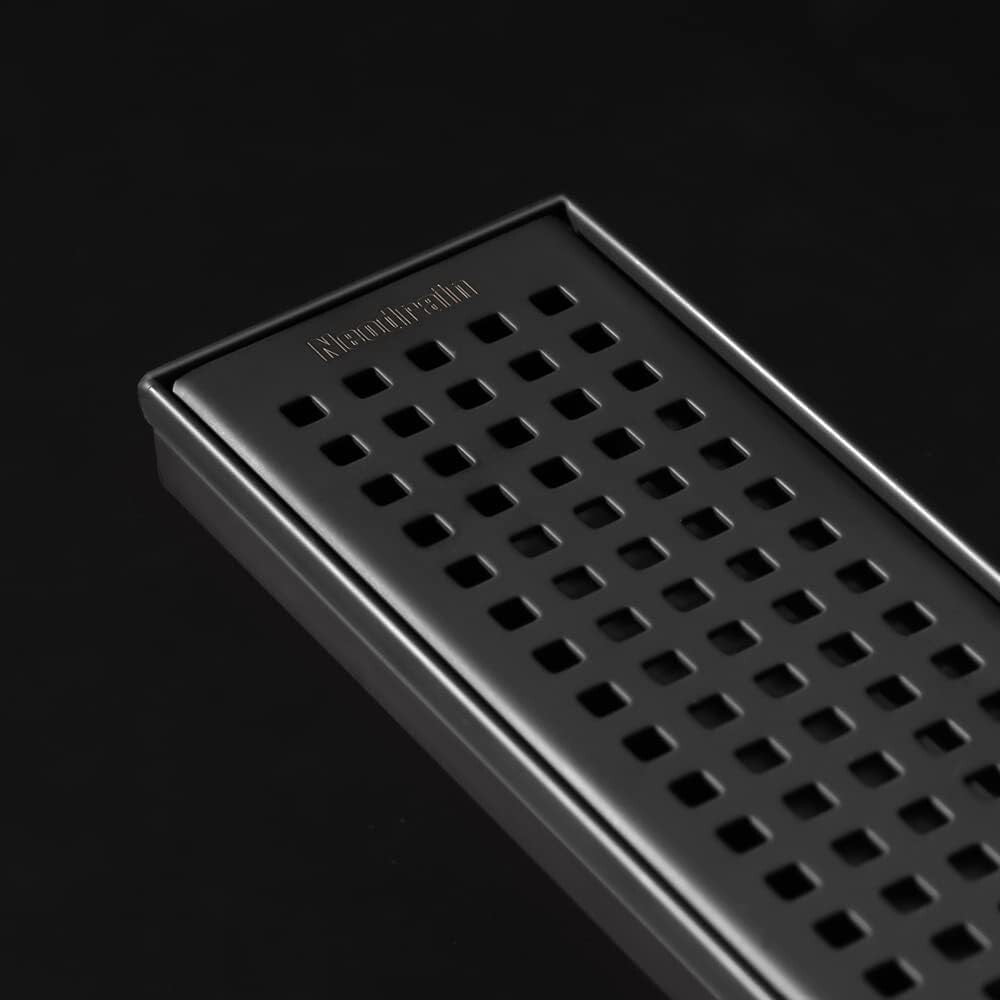 Elegant 28-Inch Linear Shower Drain - Matte Black 304 Stainless Steel Finish