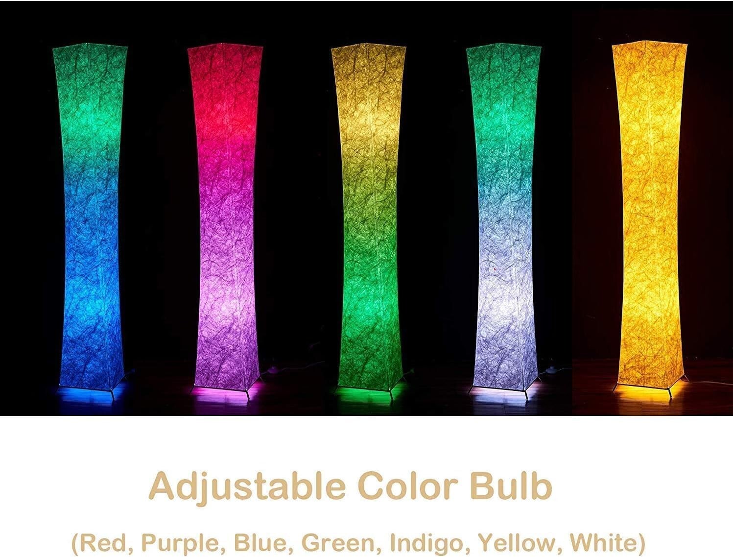 Elegant 61" LED Floor Lamp with Remote, 16 Million Colors & Voice Control