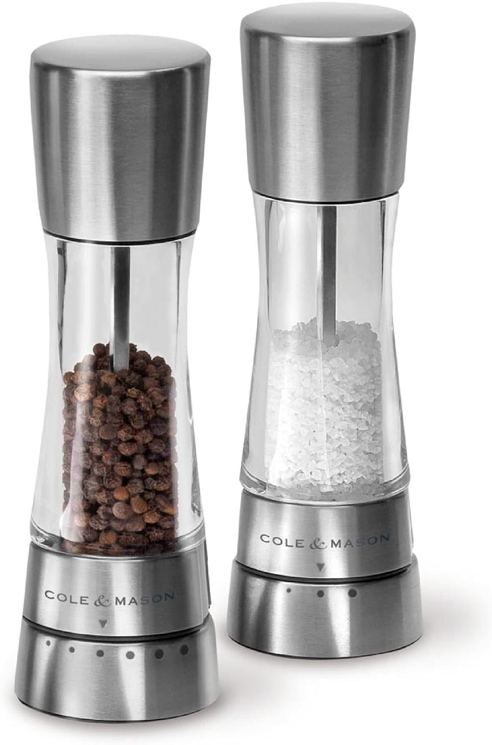 Chic Stainless Steel and Acrylic Spice Mills - Elevate Your Culinary Experience