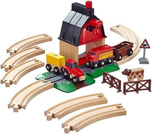 Load image into Gallery viewer, Sustainable Farm Railway Set - 20 Wooden Pieces for Creative Playtime Adventures