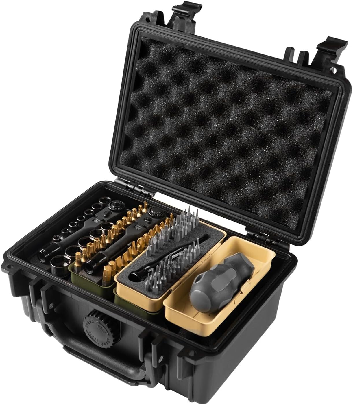 77-Piece Waterproof Tool Set with Anti-Stripped Bits & Flex-Head Ratchet