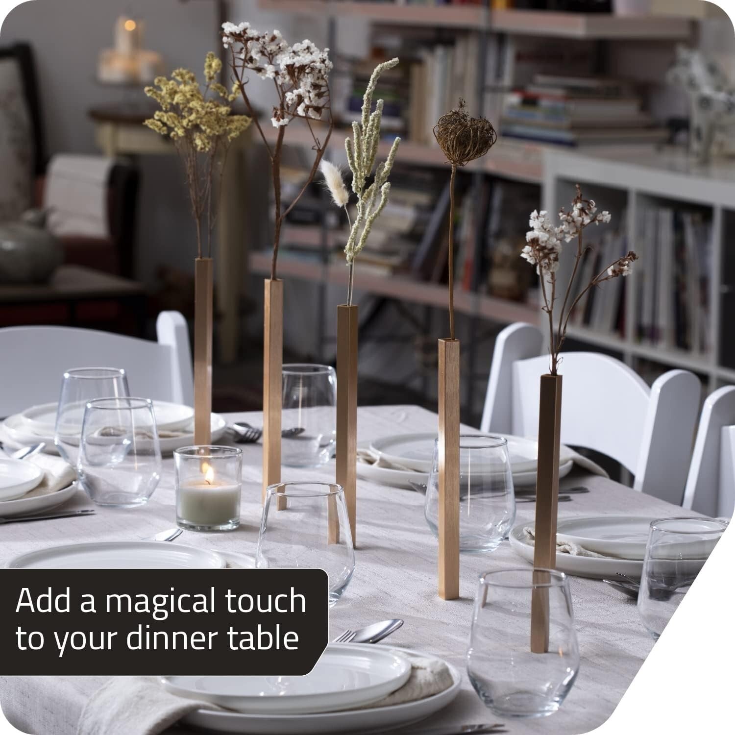 Elegant Magnetic Vases Set of 5 - Perfect for Flowers and Centerpieces