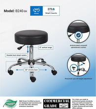 Load image into Gallery viewer, Contemporary Black Vinyl Medical Stool with Easy-Clean Surface &amp; Chrome Base
