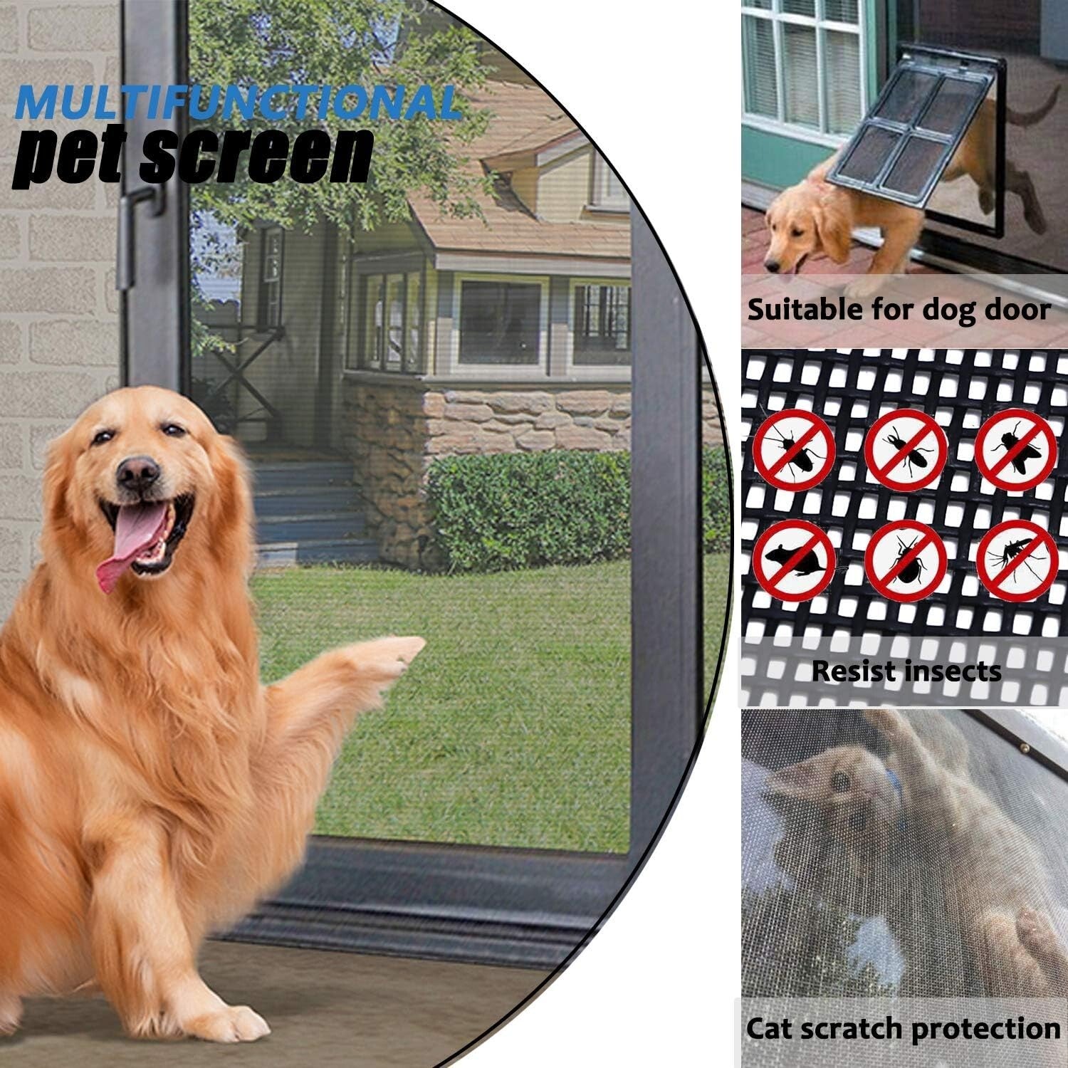 Versatile Charcoal Fiberglass Pet Screen Replacement 36" x 25" - DIY Friendly