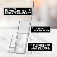 Load image into Gallery viewer, Stylish 50-Pack Trifold Brochure Stand with Horizontal Card Holder - Fast Access