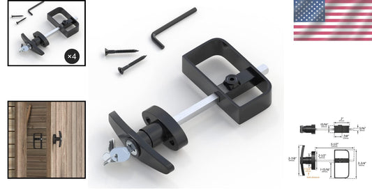 4-Pack Heavy-Duty Shed Lock Latch - Zinc Alloy & Carbon Steel Security Solution