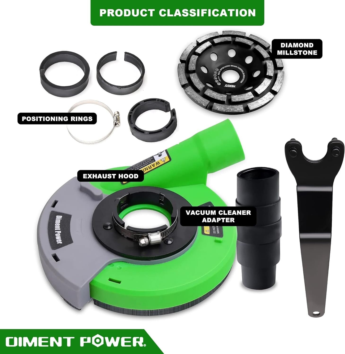 Universal Angle Grinder Dust Shroud & 5-Inch Diamond Grinding Cup for Clean Cuts