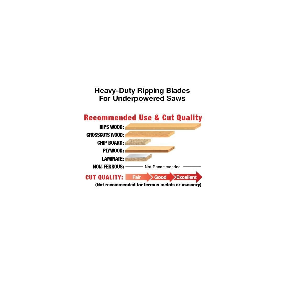 Efficient 10" Diameter Rip Saw Blade - Thin Kerf, 24 Teeth, Perma-Shield Coating