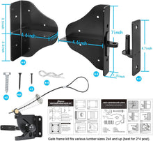 Load image into Gallery viewer, Versatile Gate Hardware Kit with Easy Install Brackets for Garden &amp; Driveway