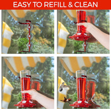 Load image into Gallery viewer, No-Leak Window Hummingbird Feeders with 3 Interchangeable Flower Colors - 2 Pack