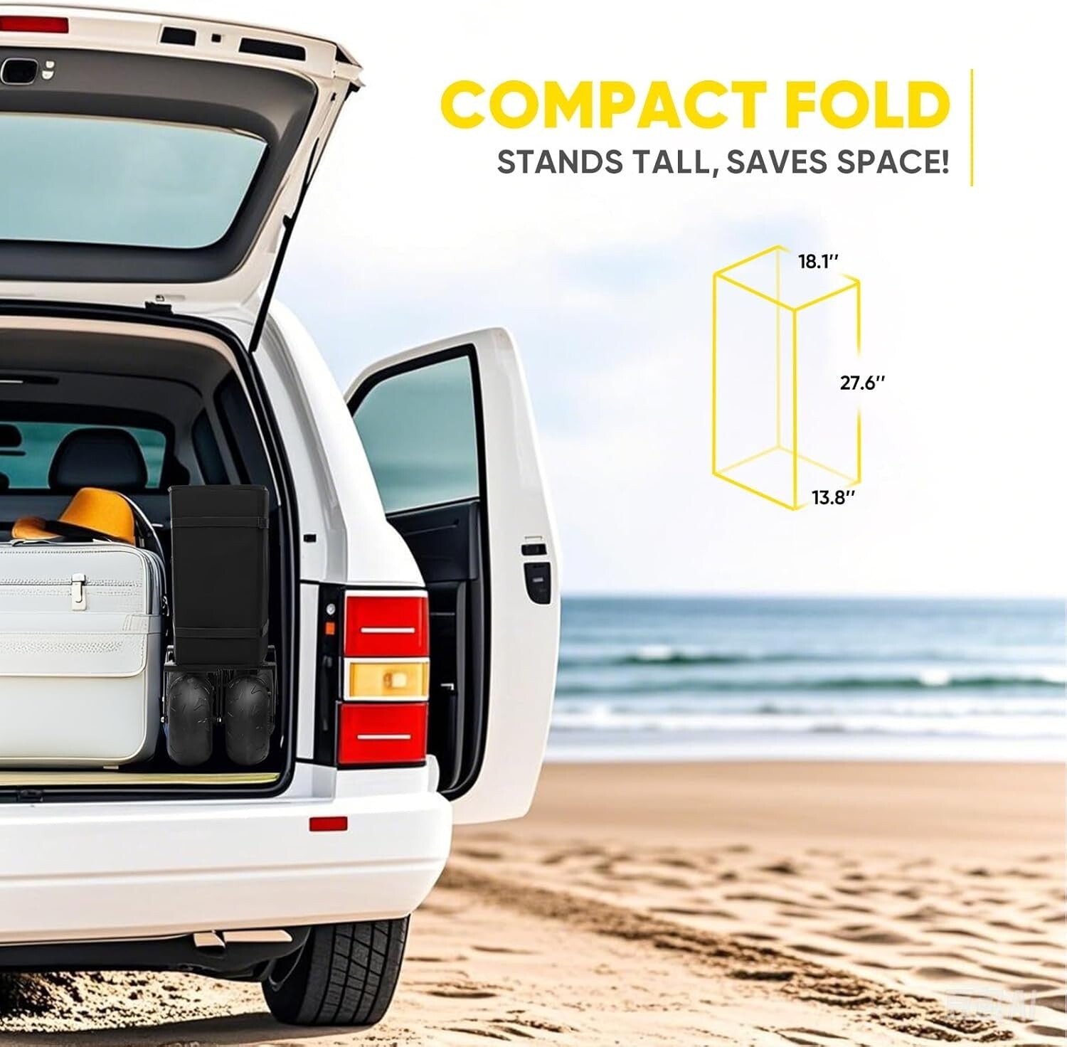 Oversized 200L Foldable Cart with Adjustable Handle for All-Terrain Convenience