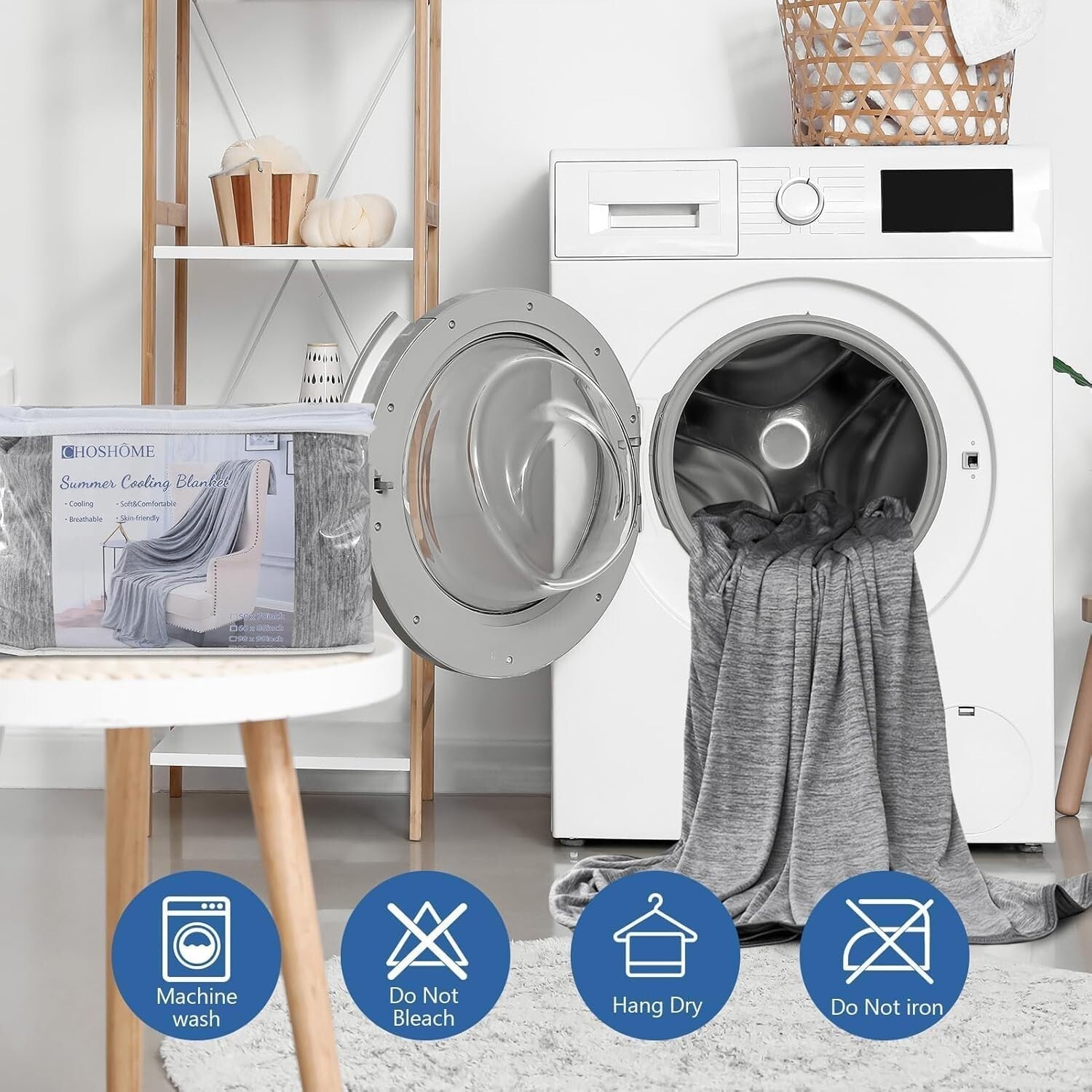 Soft and Skin-Friendly Queen Cooling Blanket - Breathable Comfort for All