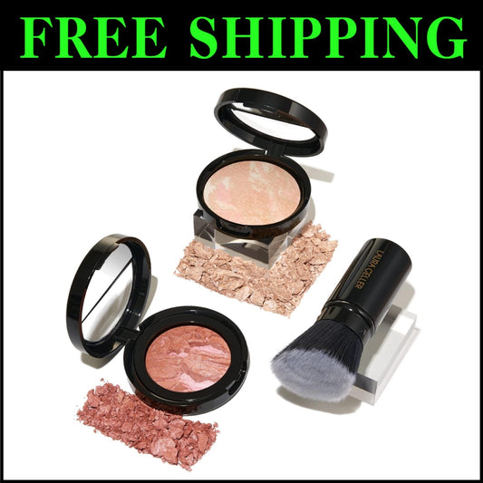 Baked Balance-N-Glow Kit: Foundation, Blush & Retractable Brush for Radiance