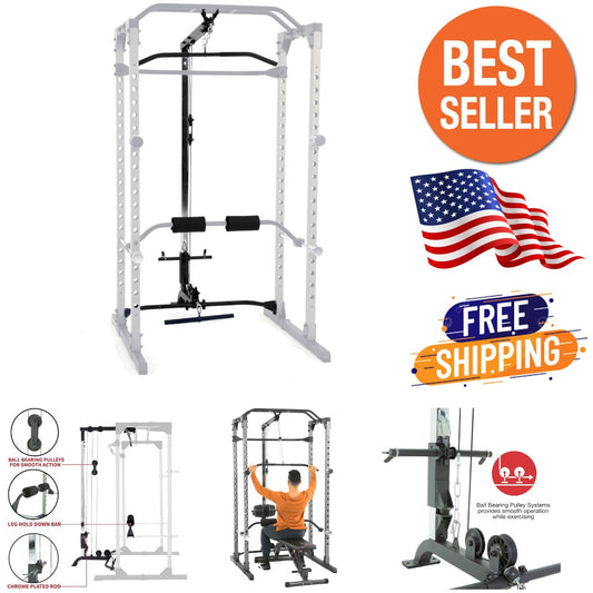 Multi-Function Power Cage with LAT Pulldown Attachment - 270 lbs Capacity