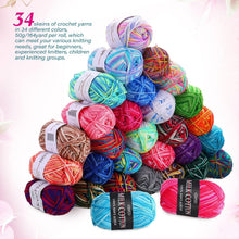 Load image into Gallery viewer, Vibrant 34 Color Milk Cotton Yarn Bundle - Perfect for Custom Crochet Projects